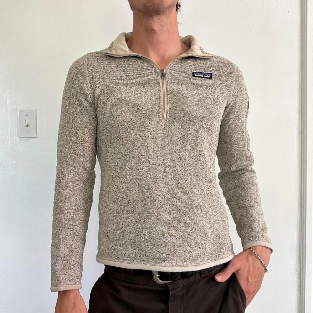 Patagonia Basic Tan Beige Better Sweater 1/4 Quarterzip Longsleeve